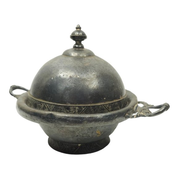 Hartford Silver Co Quadruple Silver Plated Handled Dome Butter Dish Knife Rest - Picture 7 of 14